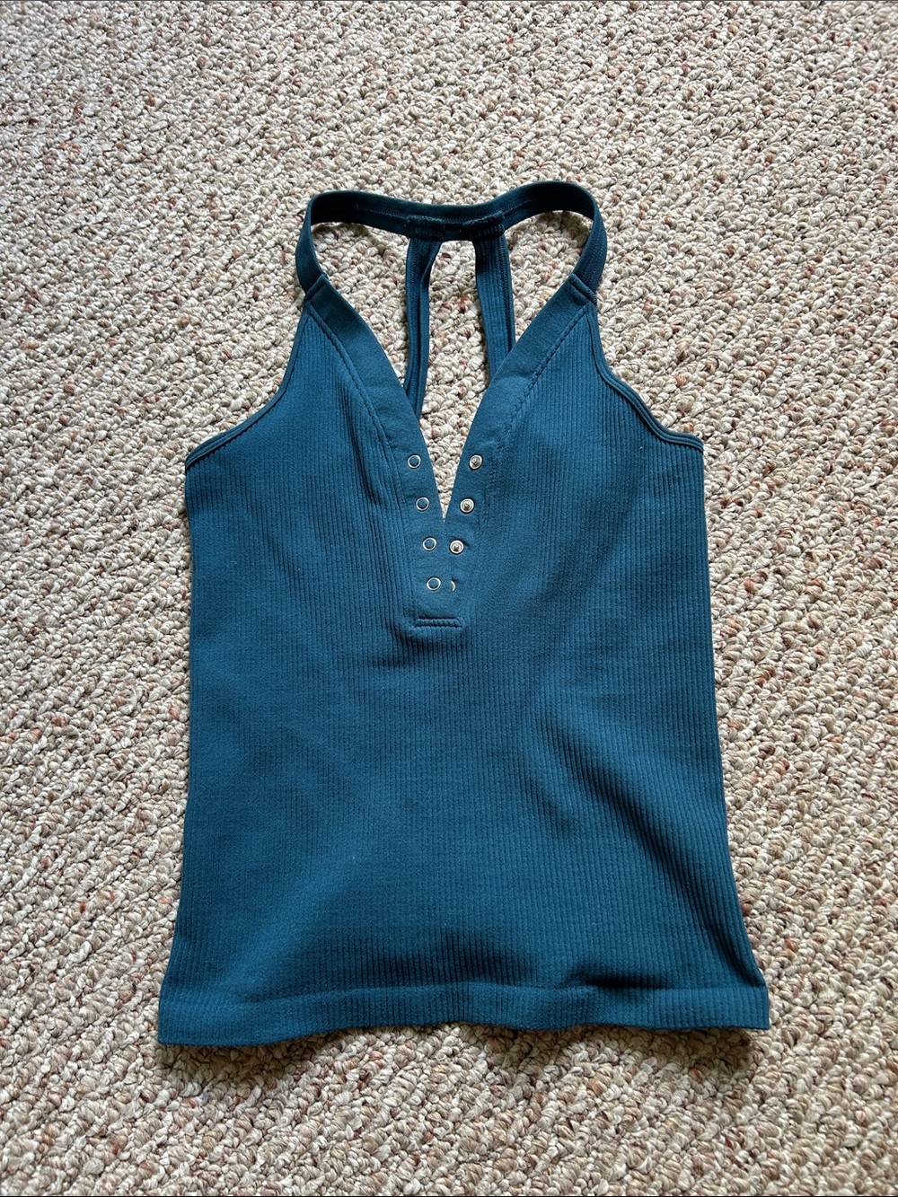 Women’s Deep Teal Ribbed Racerback Tank Top